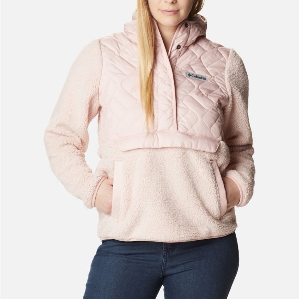 Columbia Sweet View Dusty Pink Quilted Fleece Hooded Pullover